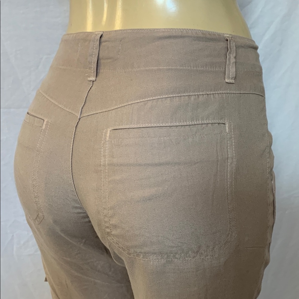 WIT & WISDOM Jeans Cargo Utility Pants Tan Color Size 8 Straight Leg NWOT